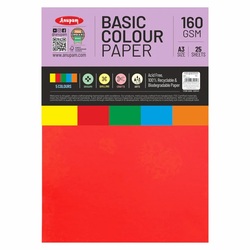 Anupam Basic Colour Paper 160GSM A3 25 Sheets